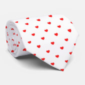 スカイマーツホワイトカラーレッドハーティデザインネックタイ ネクタイ (ロール)
