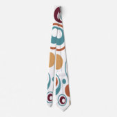 スカイマーツ | エレガントなブルー ブラウン ホワイト オフィス ネクタイ (裏面)