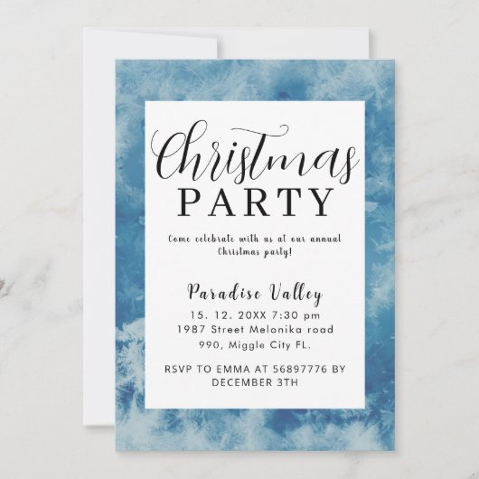 スカイモダンダスティブルースノーフレーク 招待状 (正面)