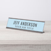 スカイモダンブルーオフィス従業員 デスクネームプレート (正面)