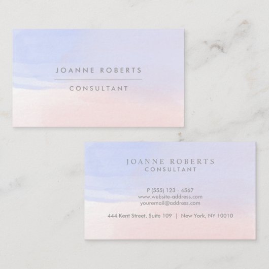 スカイモダンブルーピンクグラデーション美しいまたはプロフェッショナル 名刺 (正面/裏面)