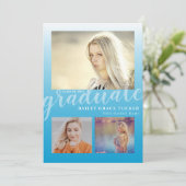 スカイモダンーグラデーションブル卒業生3-photo卒業 案内状 (スタンド正面)