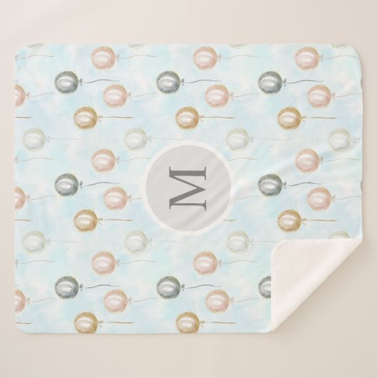 スカイモノグラムの水彩風船 シェルパブランケット (正面(横))