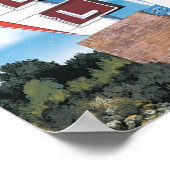 スカイライナーモーテルオンルート66レトロポスター ポスター (角)