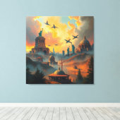 スカイラインの守護者 キャンバスプリント (インサイチュ (ウッドフロア))