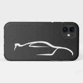 スカイラインの白いシルエットのロゴ Case-Mate iPhoneケース (裏面(横))