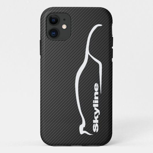 スカイラインの白いシルエットのロゴ Case-Mate iPhoneケース (裏面)