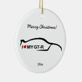 スカイラインの黒いシルエット- I愛私のGTR セラミックオーナメント (右)