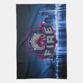 スカイラインを持つシカゴ火災 キッチンタオル (縦)