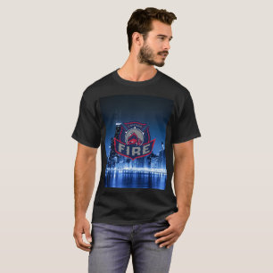 スカイラインを持つシカゴ火災 Tシャツ