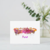 スカイラインを水の色でくぼむ ポストカード (スタンド正面)