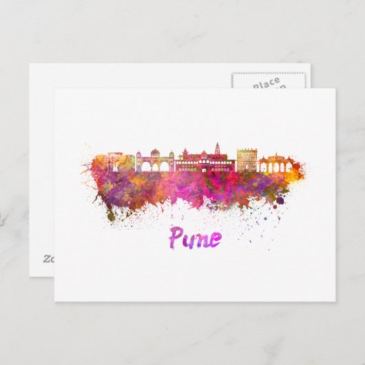 スカイラインを水の色でくぼむ ポストカード (正面/裏面)