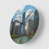 スカイラインシカゴ ラウンド壁時計 (傾斜)