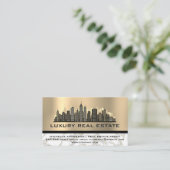 スカイラインシティ | 金箔メタリック大理石 名刺 (スタンド正面)