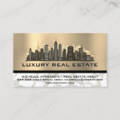 スカイラインシティ | 金箔メタリック大理石 名刺 (正面)