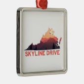 スカイラインドライブシェナンドアバージニアの地図 メタルオーナメント (右)