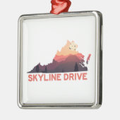 スカイラインドライブシェナンドアバージニアの地図 メタルオーナメント (左)