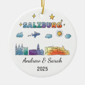 スカイラインパーソナライズされたザルツブルクオーナメント，オーストリア セラミックオーナメント (正面)