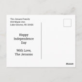 スカイライン上の花火 |7月4日 ポストカード (裏面)