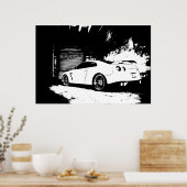 スカイライン背面クォータービュー ポスター (キッチン)