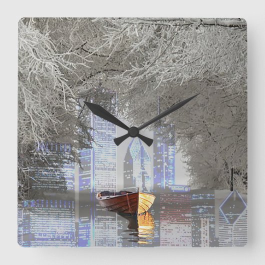 スカイライン スクエア壁時計 (正面)