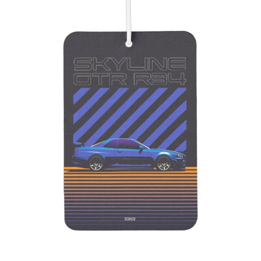 スカイラインGT-R R34ベイサイドブルー カーエアーフレッシュナー (正面)