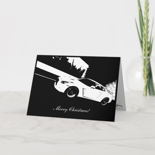 スカイラインGTR転がのショットのクリスマスホリデーカード シーズンカード (正面)