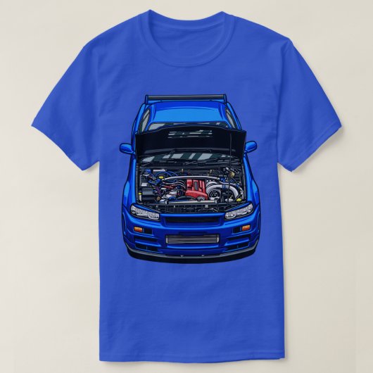 スカイラインGTR R34 Tシャツ (デザイン正面)