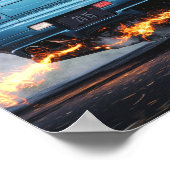 スカイラインR34ネオンドリフトポスター ポスター (角)