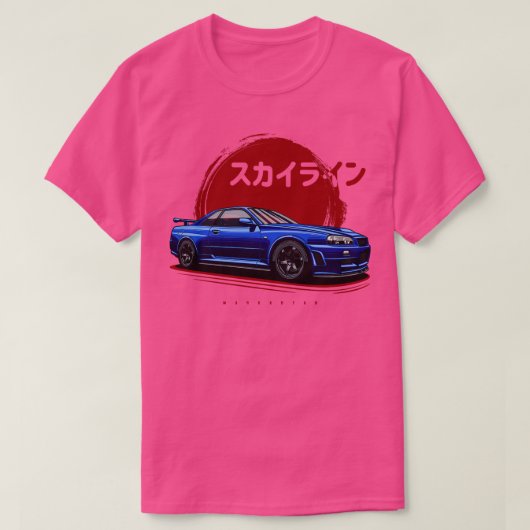 スカイラインR34 GTR 1 Tシャツ (デザイン正面)