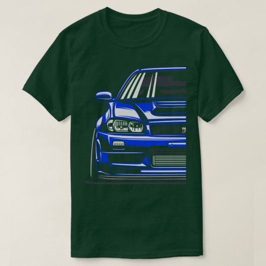 スカイラインR34 GTR Tシャツ (デザイン正面)