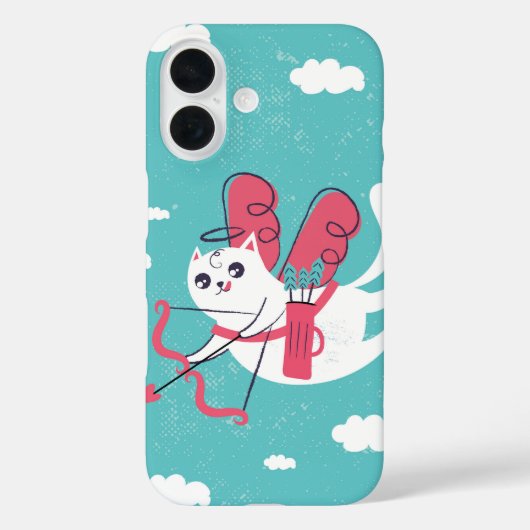 スカイラブ子猫飛んでいるキューピッドキャット Case-Mate iPhoneケース (裏面)