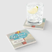 スカイランチモーテルサイン ストーンコースター (横)