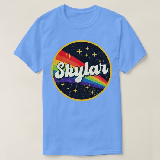 スカイラーレインボーイン宇宙ヴィンテージグランゲスタイル Tシャツ (デザイン正面)