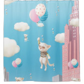 スカイワードの子猫 シャワーカーテン (正面)