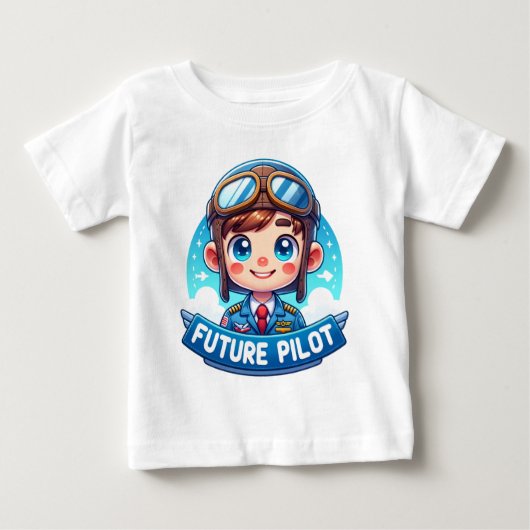 スカイワード夢:未来のパイロット ベビーTシャツ (正面)