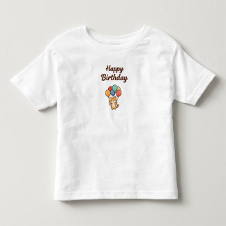 スカイワード バースデー ウィッシュ - かわいい猫と風船 トドラーTシャツ