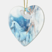 スカイ妖精の国アスパラスアンドユニコーンヴィネット セラミックオーナメント (左)