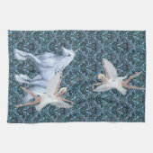 スカイ妖精の国アスパラスアンドユニコーン キッチンタオル (横)