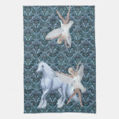 スカイ妖精の国アスパラスアンドユニコーン キッチンタオル (縦)