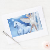 スカイ妖精の国アスパラスアンドユニコーン 長方形シール (封筒)