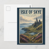 スカイ島 スコットランド 風景 旅行 アート レトロ ポストカード (正面/裏面)