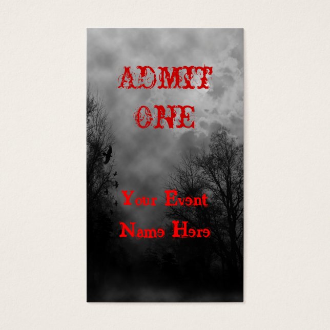 スカイ幽霊のよく出るイベントチケットテンプレート名刺 (正面)