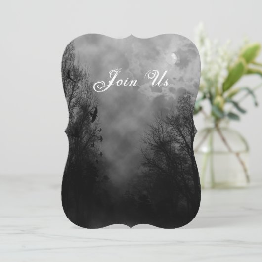 スカイ幽霊のよく出るウィズレイヴンカスタムハロウィーン招待状 招待状 (スタンド正面)