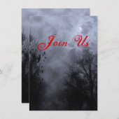 スカイ幽霊のよく出るカスタム招待状ブルーミストハロウィーン 招待状 (正面/裏面)