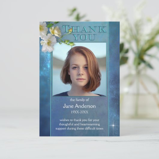 スカイ悔やみや弔慰葬儀フォトサンキューカード サンキューカード (スタンド正面)