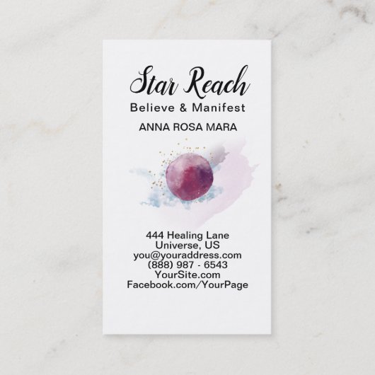 *~*スカイ抽象芸術コスモスターズウォーターカラーユニバース 名刺 (裏面)