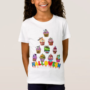 スカイ甘いゾンビカップケーキグールキッズハロウィーン Tシャツ