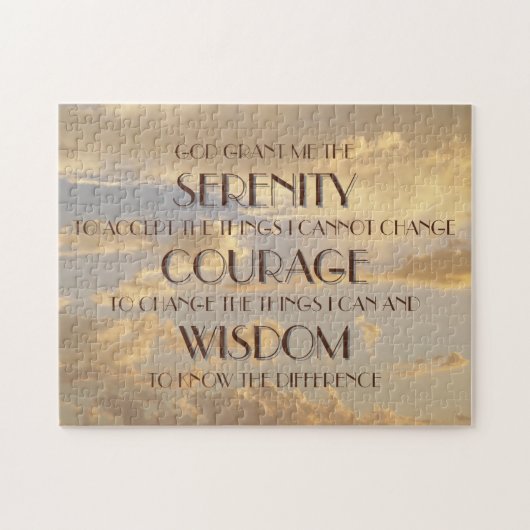 スカイ白熱［赤熱］光を放つセレニティ祈りの言葉パズル ジグソーパズル (横)