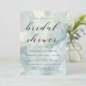 スカイ絵を描抽象芸術ブラシストロークブライダルシャワー 招待状 (スタンド正面)